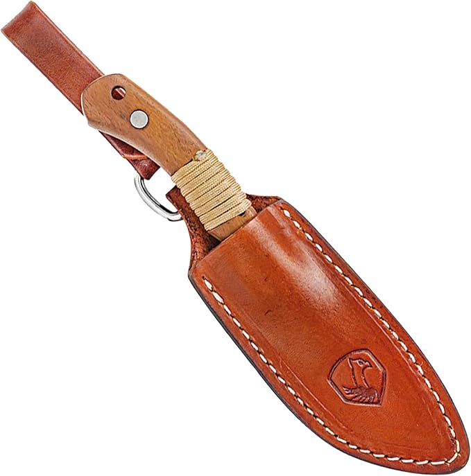 Condor Tool & Knife Mountaineer Trail Knife | Hunting Knife | 440C Stainless Steel Full Tang Knife with a Walnut Handle and Hand Crafted Welted Leather Sheath | 4.14in Blade | 7.76oz (3.5mm Thick)