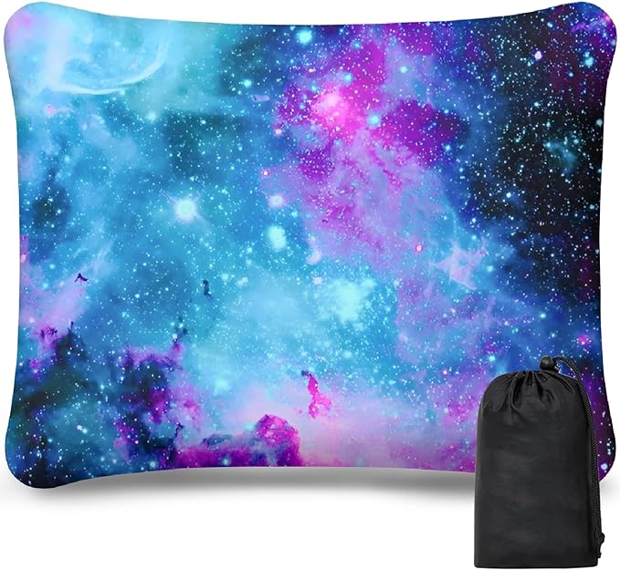 Inflatable Camping Pillow, Patterned Travel Backpacking Pillow, Lightweight & Portable Hiking Beach Pillow, Travel Camping Essential Accessories for Adult & Kids