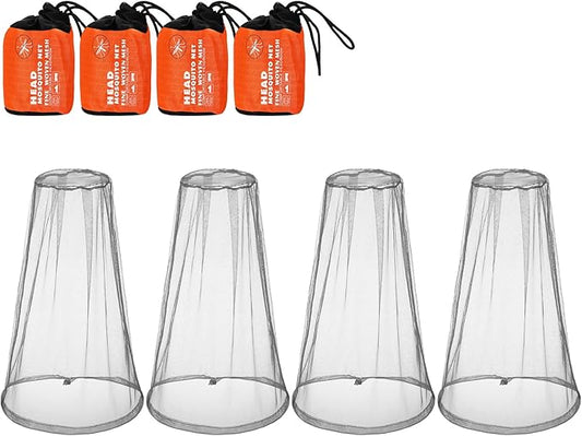HESTYA 4 Pack Mosquito Net Face Mesh Net Protecting Net for Outdoor Hiking Camping Climbing Mosquito Fly Insects Preventing