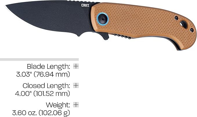 CRKT P.S.D. II EDC Folding Pocket Knife: Everyday Carry Assisted Opening, IKBS Ball Bearing Pivot, Liner Lock, G10 Handle 7910