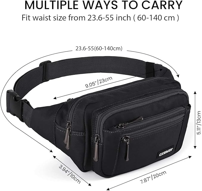 CXWMZY Fanny Packs For Women & Men Waist Pack Hip Bum Bag with Multi-Pockets Large Capacity Waterproof Casual Bum Bag for Disney Traveling Casual Cycling Running Hiking
