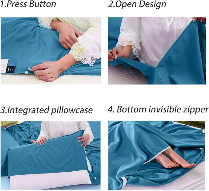 Sleeping Bag Liner Lightweight Compact Sleeping Bag Sack Portable Clean Travel Sheet Camping Sleep Sheet for Backpacking Hotel Hiking