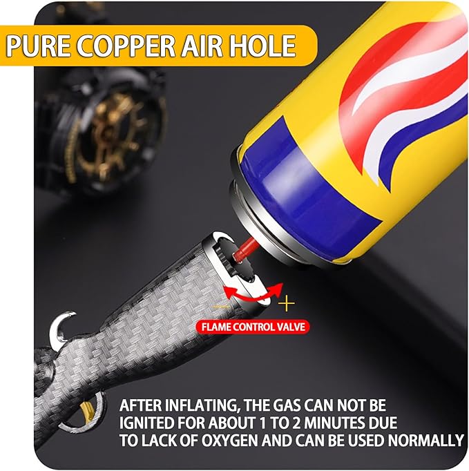 Cool Butane Torch Lighters,Vintage Novelty Lighter, Refillable & Adjustable,Unique Mini Lighter for Men Fireplace Candles Camping BBQ (No Gas) (Red)