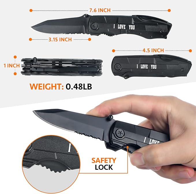 Birthday Gifts for Men Dad, Multitool Pliers Folding Pocket Knife,Christmas Gifts for Dad,Stocking Stuffers for Husband Boyfriend Him,Cool Gadgets Practical Gifts for Outdoor