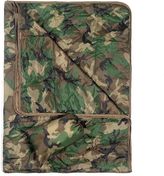 Poncho Liner Military Woobie Outdoor Camping Woobie Blanket for Travel, Beach, Grass, Picnic, Car Emergency, Outdoor, Survival