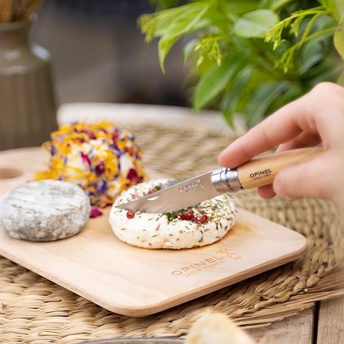 Opinel Effile Slimline Series Folding Fillet Knife – Slim Blade Folding Knife, Virobloc Locking Collar, Sustainably Harvested Wood Handles, Updated Blade Profile (Beechwood/No.08)