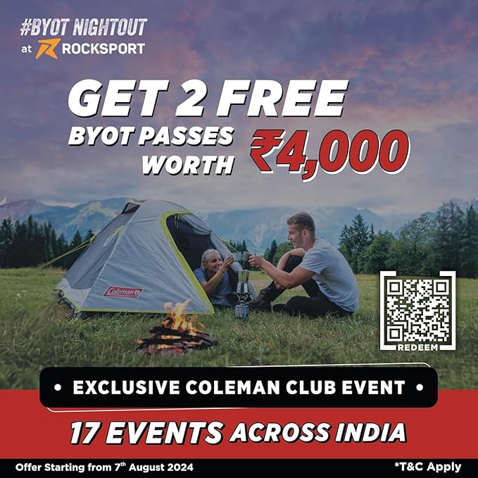 Coleman 4-Person Dark Room Skydome Camping Tent, Blue