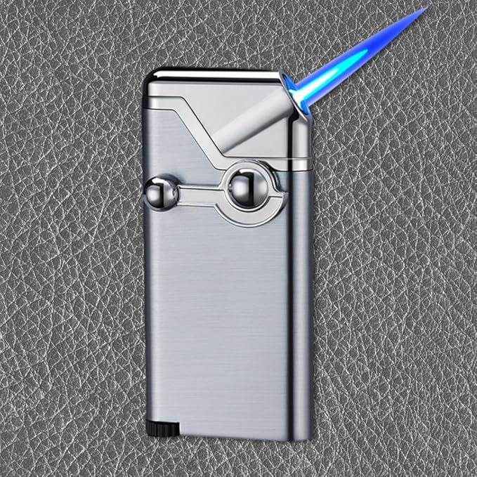 REDBMX Torch Lighter,Refillable Butane Lighter,Jet Lighter,Creative Rocker Cool Lighter,Windproof Portable Lighter Grill Camping Lighter Best Boyfriend Gifts(No Gas) (Silver)