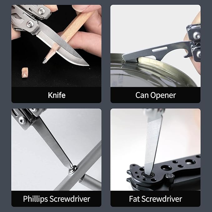 Nextool EDC Keychain Multitool, 10 in 1 Mini Pocket Knife Multi Tool with Needlenose Pliers, Scissors, Mini Useful Cool Gadgets for Men, Father's Day Gifts from Daughter-Sliver