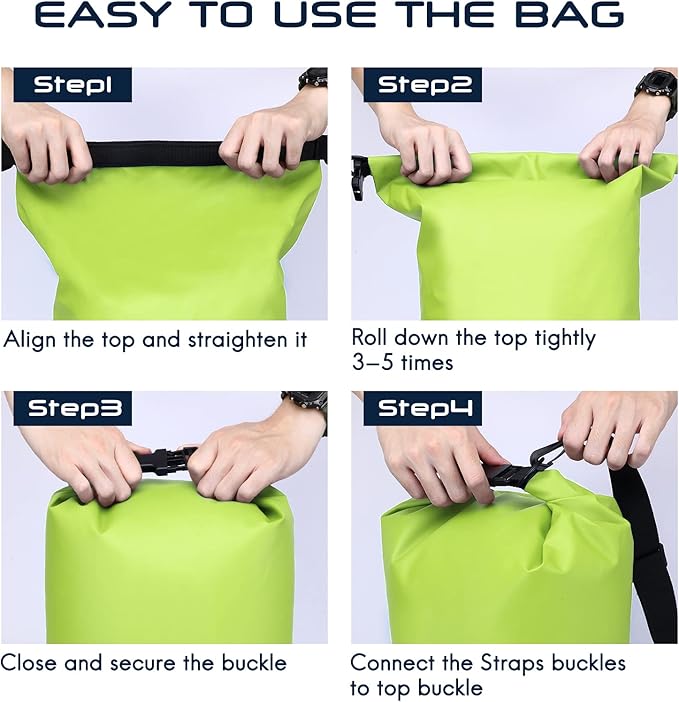 Haimont Waterproof Dry Bag Floating Dry Sack Roll Top Drybag Backpack for Kayaking, Rafting, Boating, SUP, Fishing with IPX8 Waterproof Phone Case, Love Bird Green, 40L