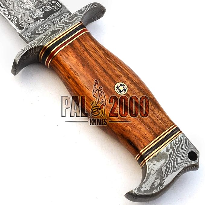 PAL 2000 KNIVES BOW-9660 Custom Handmade Damascus Steel Fixed Blade Hunting Bowie Knife