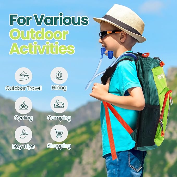 1 Pcs Kids Hydration Backpack with 1.5L Hydration Water Bladder Lightweight Water Backpack Hydration Pack