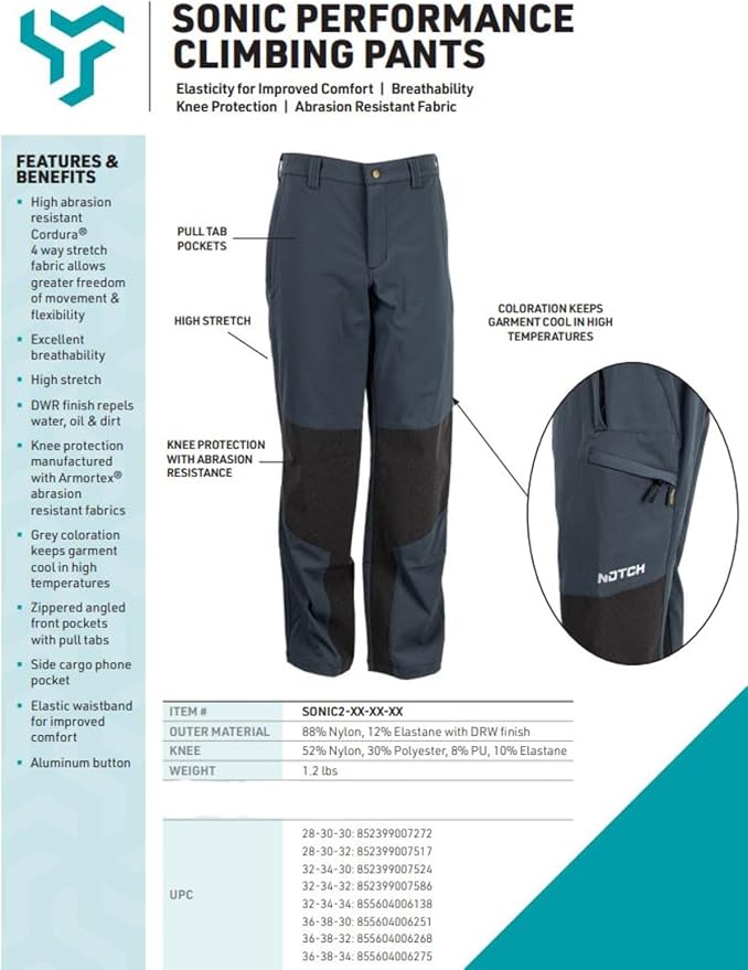 Notch Sonic Gen II Performance Climbing Pants (SONIC2)