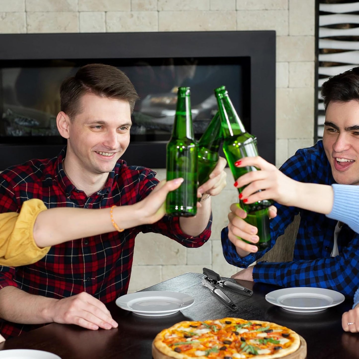 12 Pcs Can Opener Manual Multifunctional Tin and Can Opener Smooth Edge with Sharp Blade Hand Held Soft Grip Handle Bottle Opener Quick Opening Tool with Large Turn Knob for Kitchen