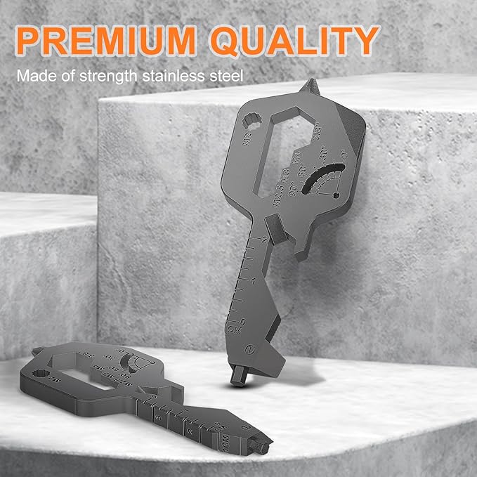 Men Keychain Multitool 2 Pack, 20 In 1 Key Shaped Pocket EDC Gadgets, Multi Tool with Drill Drive Screwdriver and Bottle Opener Keychain, Perfect Gifts for Men, Women, Dad and Outdoor, Black