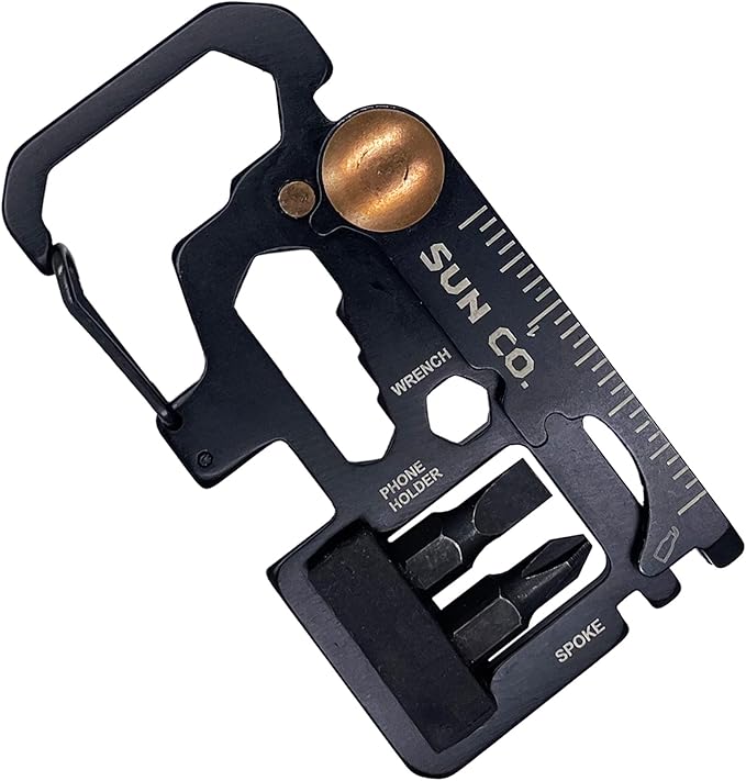 Sun Company ComboDriver - Screwdriver Carabiner MultiTool with 18 Functions Including Screwdriver, Hex Wrench, Pry Bar, and Bottle Opener | Handy Gadget for Camping, Hiking, Hunting, or EDC