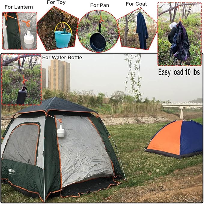 Quality-Life Camping Lantern Hook Hanger Tent Light Outdoor Lamp Hanger Non-Slip for Camping Hiking - 2pcs