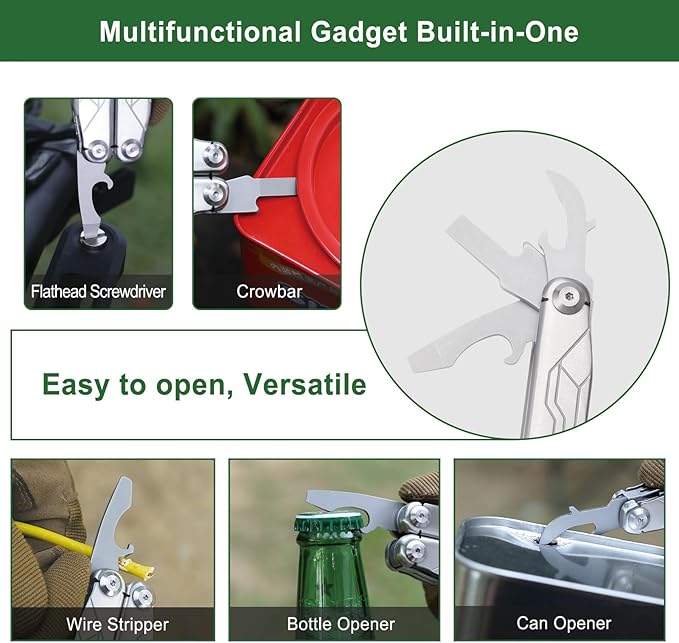 NexTool Multitool, 19 in 1 Multitool Pliers, Stainless Steel Multi Tool with Safety Locking, Foldable Multitools with Scissors, Can Opener, Screwdrivers, Saw for Camping Survival Hiking, Gifts for Men