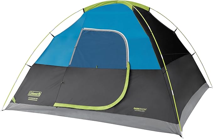 Coleman Sundome Dark Room 4/6 Person Tent, Blocks 90% of Sunlight to Keep Inside Cool, Weatherproof Tent with Rainfly Sets Up in Minutes