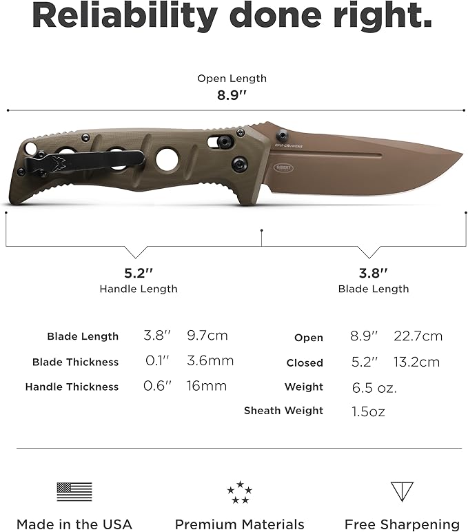 Benchmade - Adamas 275 Tactical Knife with Olive Drab G11 Handle (275FE-2)