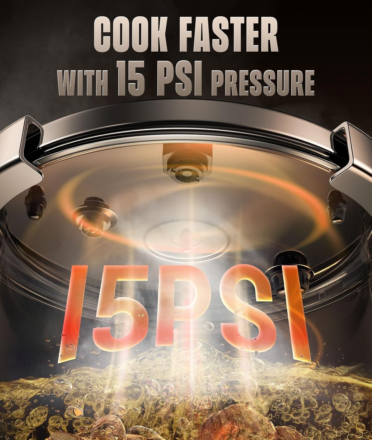 18/8 Stainless Steel Pressure Cooker 7 QT, [Save 70% Cooking Time] Olla De Presion with Food-Grade Body [One Hand Operation] Rotating Lock/Unlocking Lid System, Steam Rack Included