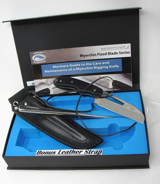 Tested at Sea Pro G10 Offshore System Knife Marlinspike Leather Sheath Rigging Tool System B100 🐳 Bonus Leather Lanyard Strap 🐳