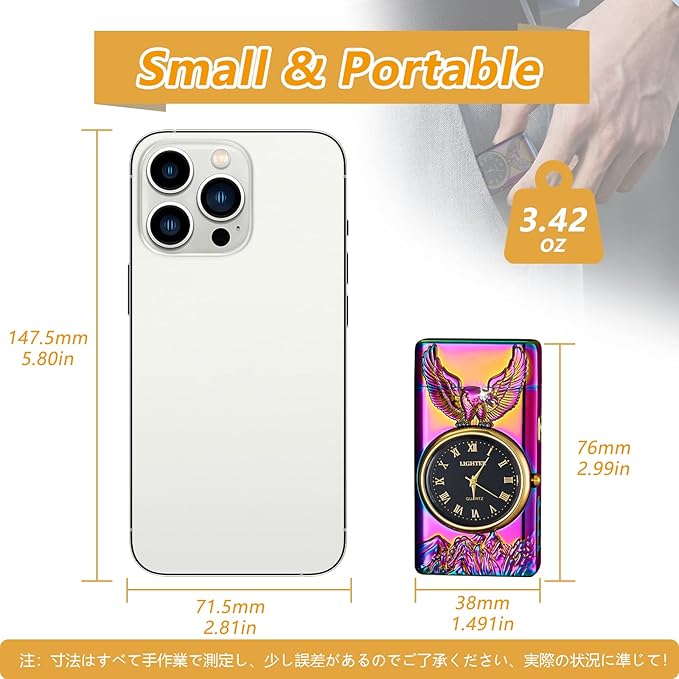 Gifts for Him Electric Lighters Rechargeable Windproof Arc Plasma Lighter Unique Lighter with Watch dial,Gifts for Men（Color）