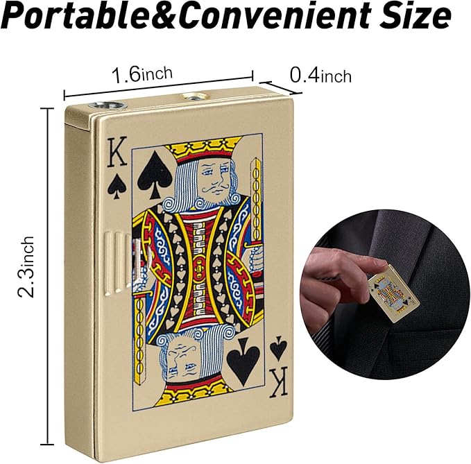 Jet Torch Lighter, Ace Card Green Flame Lighter, Metal Poker Design Windproof Refillable Butane Cool Lighter, Outdoor, Indoor, Camping, BBQ, Candle, Birthday, Gift for Men/Women (Without Gas)