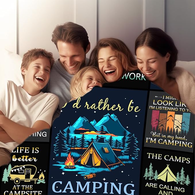 Camping Blanket Gifts for Men Woman Couples,Soft Cozy Camping Blankets and Throws RV Travel Hiking Bed Sofa,Cool Camper Gifts for Camping Lovers Campsite Outdoors 50"X40"