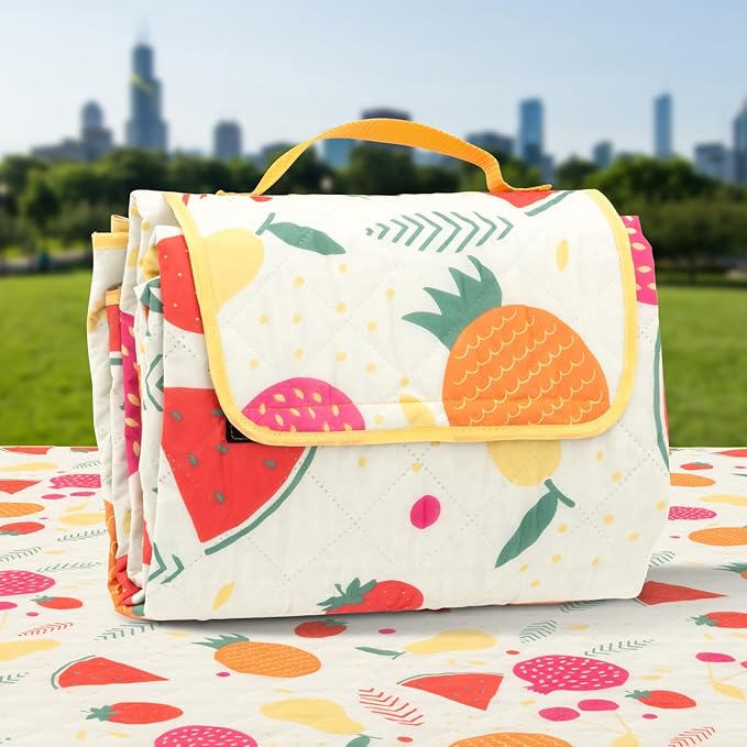 Picnic Blankets, Portable Outside Baby Blanket, 3 Layer Picnic Mat for Camping, 59"x79" Large Waterproof Sand Proof Camping Blanket, Lightweight Folding Portable Travel Blanket