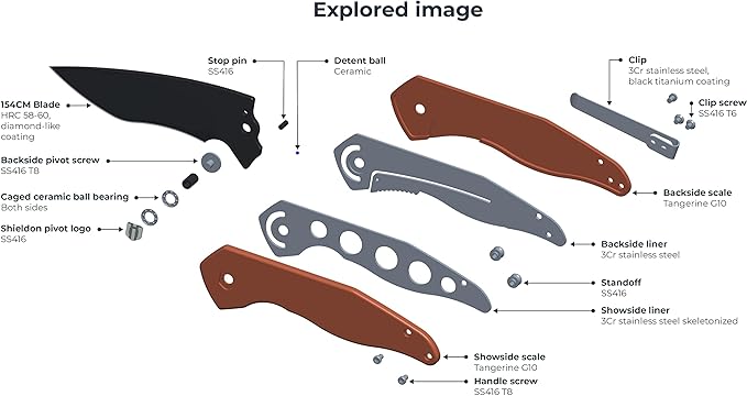 Viper Pocket Knife Black DLC Finish 154CM Steel Blade G10 Handle Nested Liner Lock Folding Knife Qualified as Outdoor Knife (Black Blade)