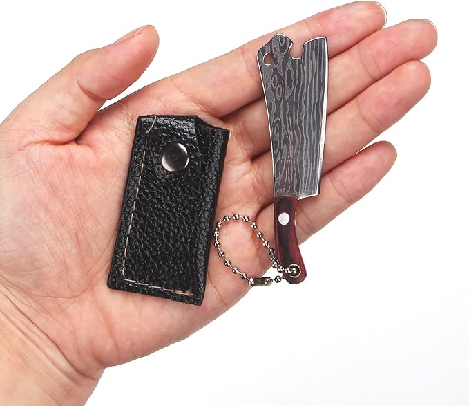 Mini Knife Set,Tiny Knife Set with Sheath,Mini Pocket Knives Keychain for Knife Collectors Gifts and Package Opener Box Cutter (8)