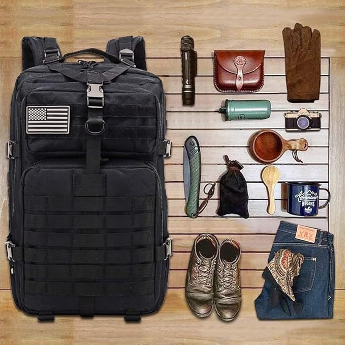 ROARING FIRE Tactical Backpack, Army Assault Pack, Molle Backpack for The 3 Day Pack, 45L prepper bag