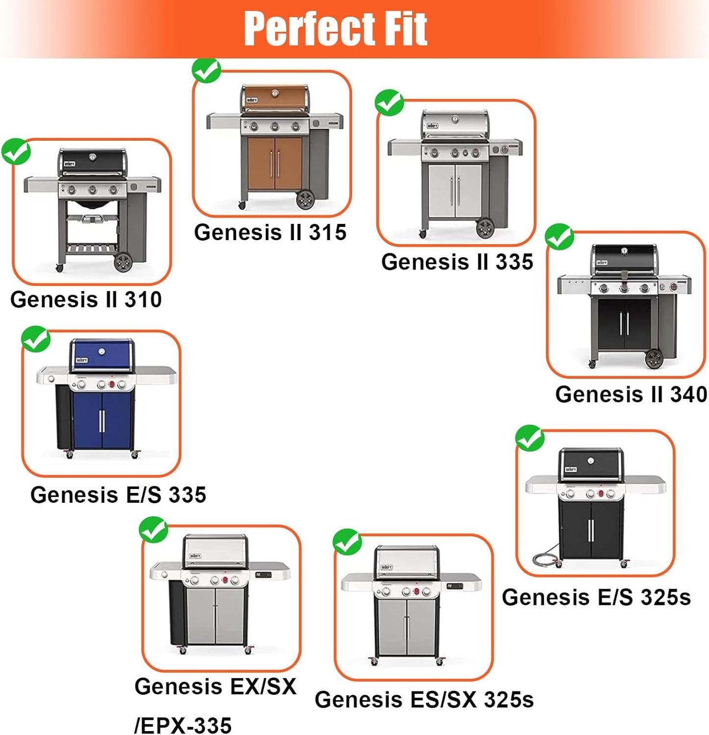 18.75" Stainless Steel Cooking Grate for Weber Genesis II 300 and Genesis II LX 300 Series Gas Grills, Genesis ll LX E/S-340, Genesis ll S-310, Genesis ll 310/335, Replacement Parts for Weber 66095
