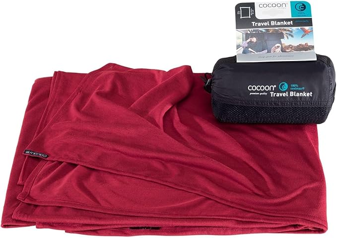 COCOON - Coolmax Travel Blanket | Compact Throw Blanket for Camping and Hiking | Fits in Backpack | Attaches to Luggage | Travel Essential | Fast Drying (Regular 70" x 55")