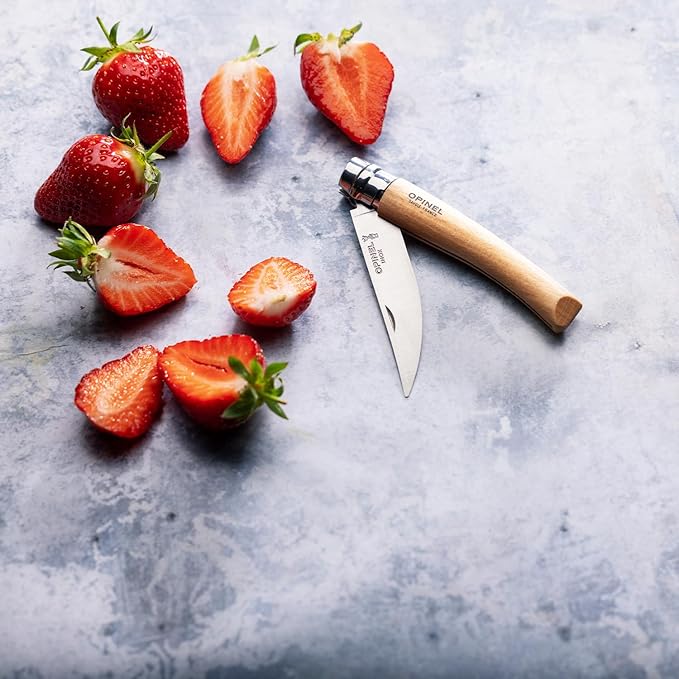 Opinel Effile Slimline Series Folding Fillet Knife – Slim Blade Folding Knife, Virobloc Locking Collar, Sustainably Harvested Wood Handles, Updated Blade Profile (Beechwood/No.10)