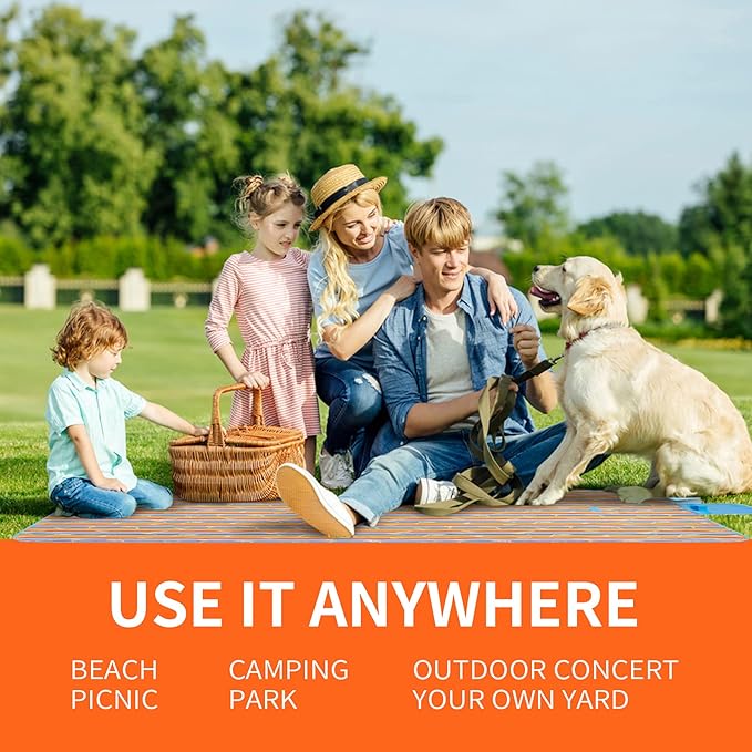 Waterproof Extra Large Picnic Blanket Outdoor Foldable Picnic Blanket Sandproof Beach Blanket for Park Camping Hiking