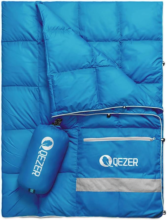 Down Camping Blanket,600+Fill Power，Foldable Into a Pillow,Light，It is The Best Choice for Outdoor Activities, Picnics, Beaches, and Travel.