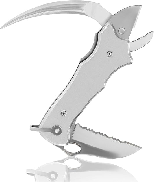 Maxam Sailor's Tool, a Powerful Multi-Use Sailor's Knife, Ideal for Boating, Fishing, or Sailing, Silver