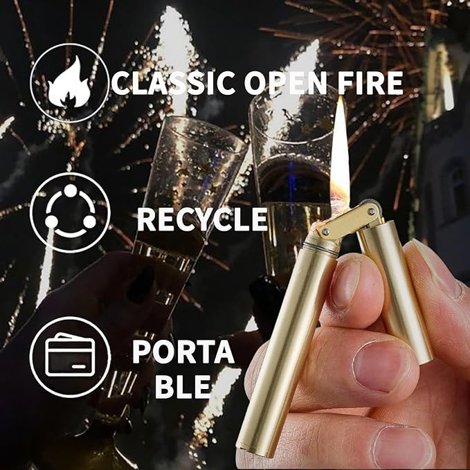 Cool Embossed Design Kerosene Wheel Lighter Refillable Eco-Friendly, Vintage Dazzling & Ultra-Cool, Unique for Men Candles Gift Camping BBQ (No Kerosene) (15#)