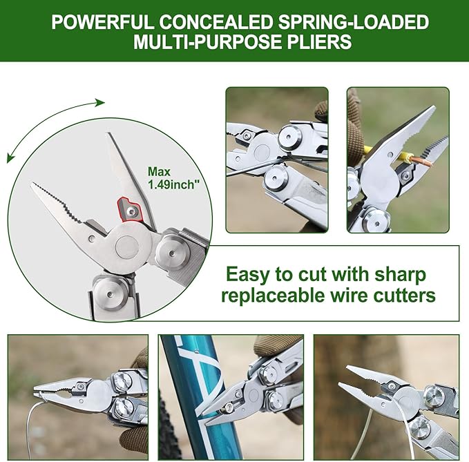 NexTool Multitool, 19 in 1 Multitool Pliers, Stainless Steel Multi Tool with Safety Locking, Foldable Multitools with Scissors, Can Opener, Screwdrivers, Saw for Camping Survival Hiking, Gifts for Men