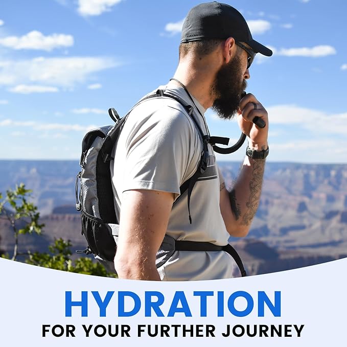 HEYTRIP Hydration Backpack with 3L TPU Water Bladder, Hydration Bladder Cleaning Kit, Insulated Hiking Backpack Lightweight 600D for Running Cycling Hiking Biking Camping