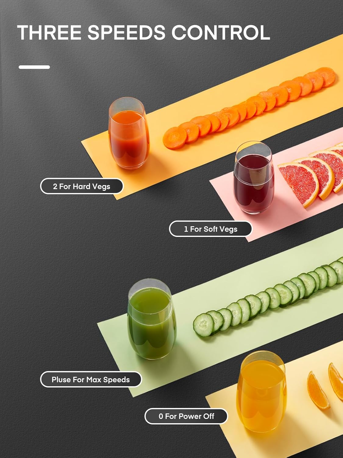 Juicer Machines, Juilist 3" Wide Mouth Juicer Extractor Max Power 800W, for Vegetable and Fruit with 3-Speed Setting, 400W Motor, Easy to Clean, Bright Red