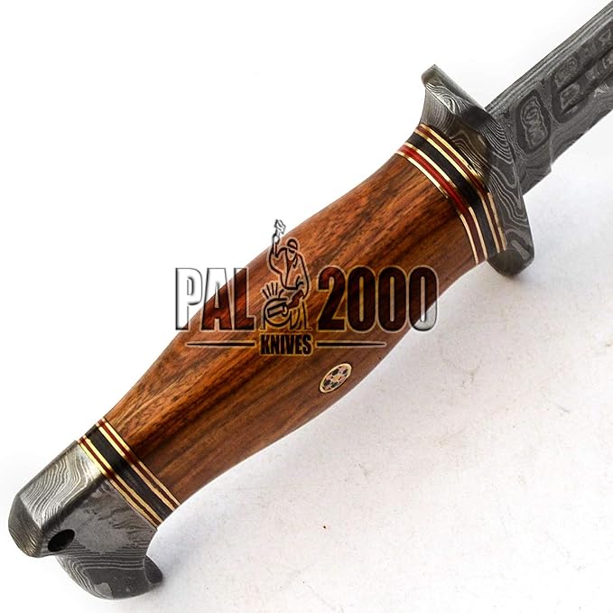 PAL 2000 KNIVES BOW-9660 Custom Handmade Damascus Steel Fixed Blade Hunting Bowie Knife