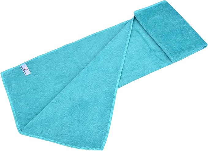 Home Gym Towel for Sweat Men Women Microfiber Yoga Towels Sports Towel Set Quick Dry Exercise Cycling Travel Camping Towel Fast Drying 2-Pack (White +Turquoise 2-Pack)