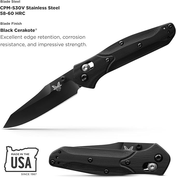 Benchmade - Mini Osborne 945 Folding Knife with Black G10 Handle (945BK-1)