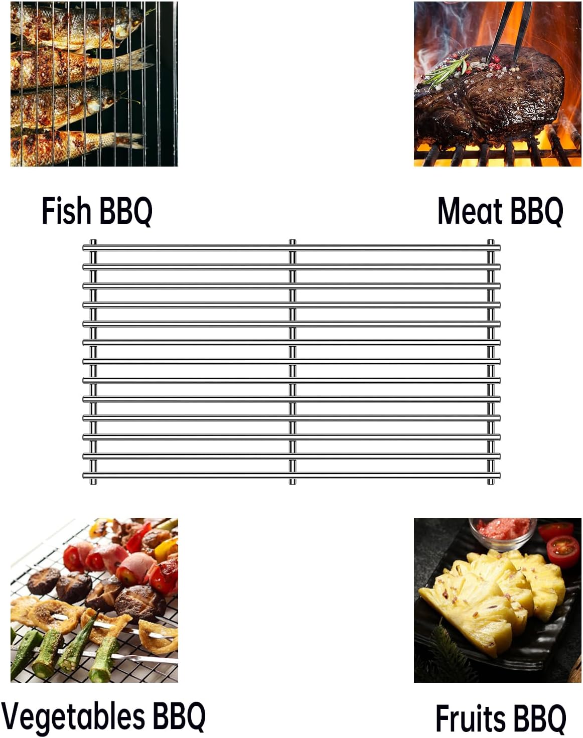Kalomo Stainless Steel Grill Grates Grill Replacement Parts for BBQ Backyard Grill BY14-101-001-099 GBC1440WRSB-C GBC1449WBS-C GBC1449WRS-C, Uniflame GBC1030WRS-C GBC1134WRS Cooking Grids Accessories