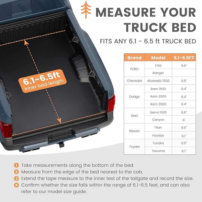 HEYTRIP Truck Bed Tent 5.0ft-6.8ft Waterproof Pickup Truck Tent Double Layer 2 Person Truck Tent Camper for Camping Fishing