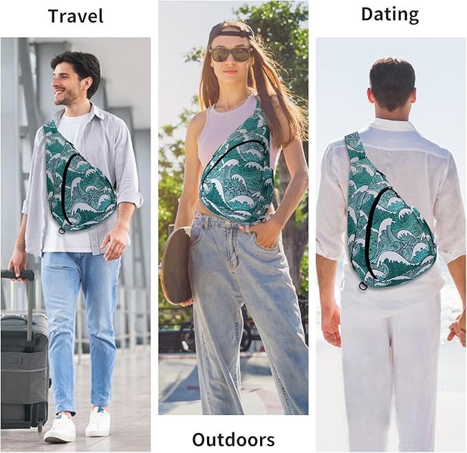 HUA ANGEL Crossbody Sling Bag for Men & Women Lightweight Waterproof Chest Shoulder Bag for Travel Hiking & Everyday Use