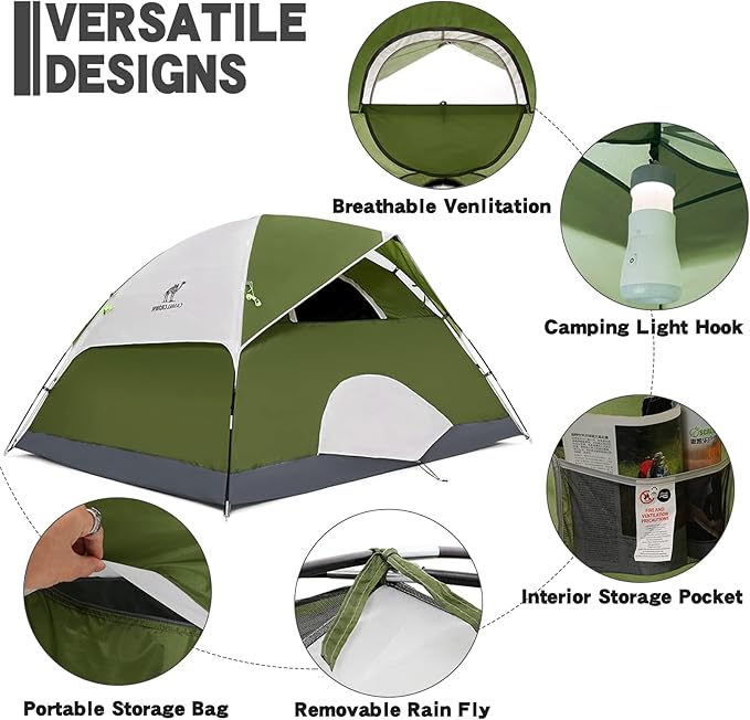 CAMEL CROWN Tents for Camping 2/3/4/5 Person Camping Dome Tent, Waterproof,Spacious, Lightweight Portable Backpacking Tent for Outdoor Camping/Hiking